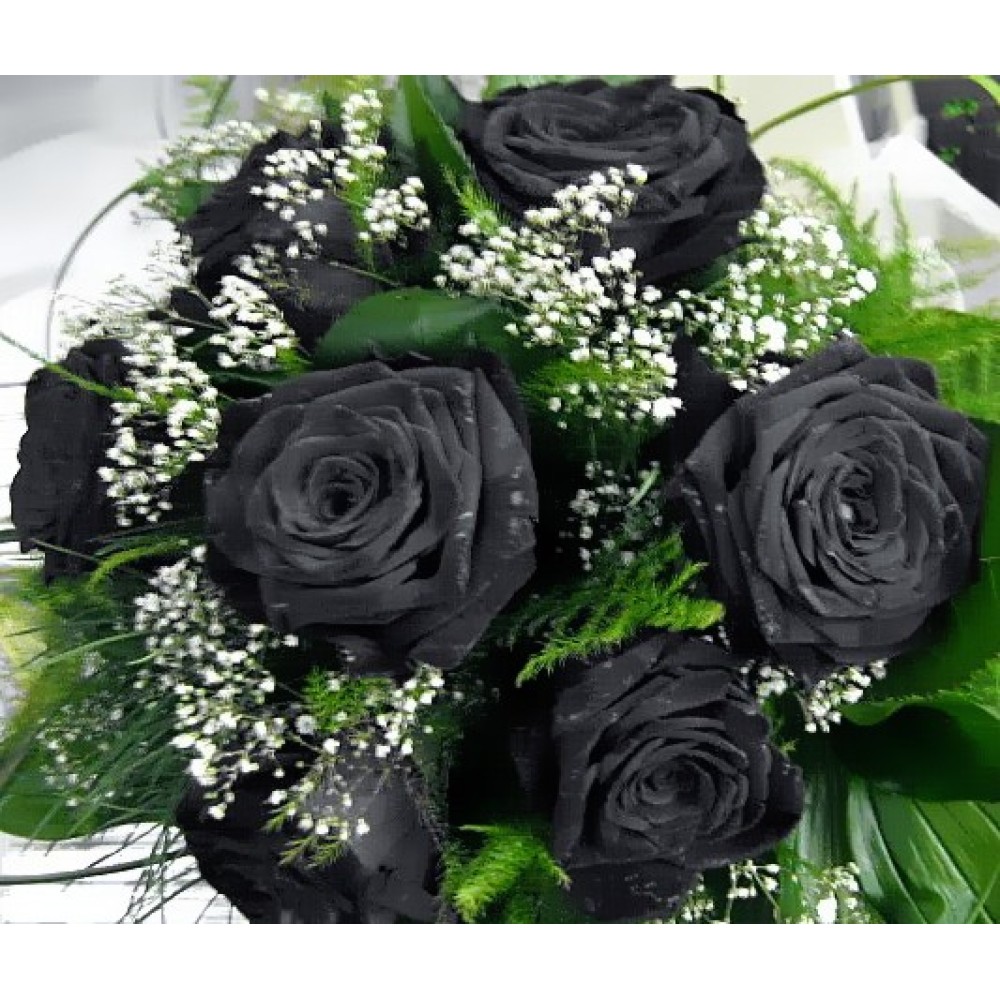 Black Roses - 6 Stems Bouquet